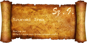 Szuromi Irma névjegykártya