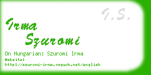 irma szuromi business card